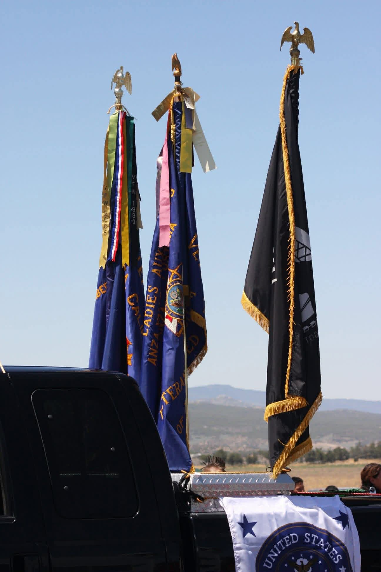 VFW Ladies Auxiliary color guard flags